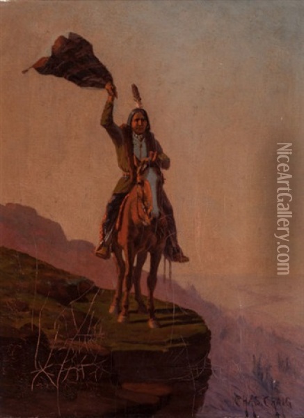 Indian On Horseback Oil Painting - Charles Craig