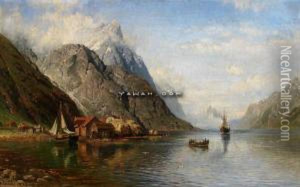 Fjordlandskap Oil Painting - Anders Monsen Askevold