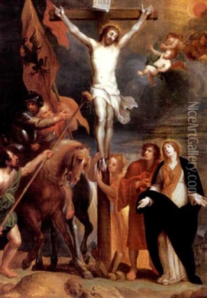 The Crucifixion Oil Painting - Abraham van Diepenbeeck