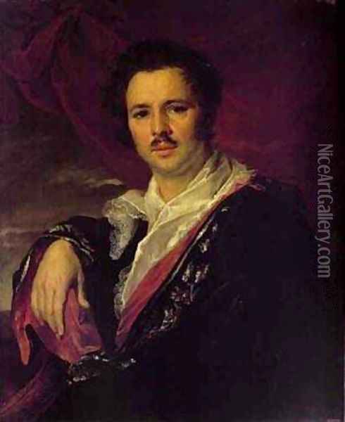Portrait Of NA Maikov 1821 Oil Painting - Vasili Andreevich Tropinin