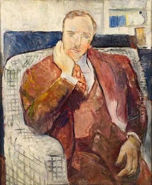 Portrait D'homme Assis. Oil Painting - Konstantin Alexeievitch Korovin