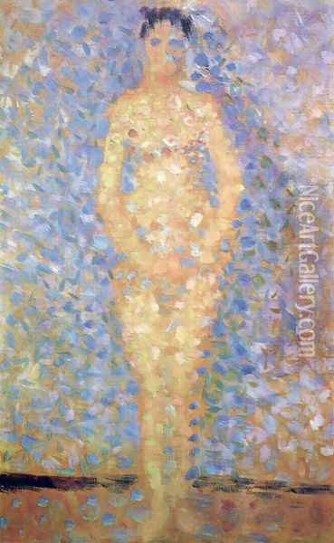 Standing Model (study for Les Poseuses) Oil Painting - Georges Seurat
