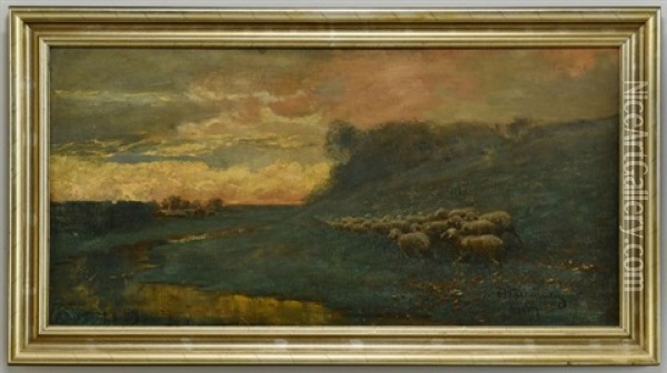 Pastoral Landscape Oil Painting - James Wiley Wallace