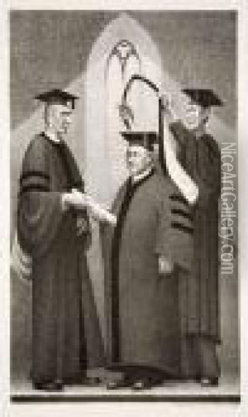 Honorary Degree Oil Painting - Grant Wood
