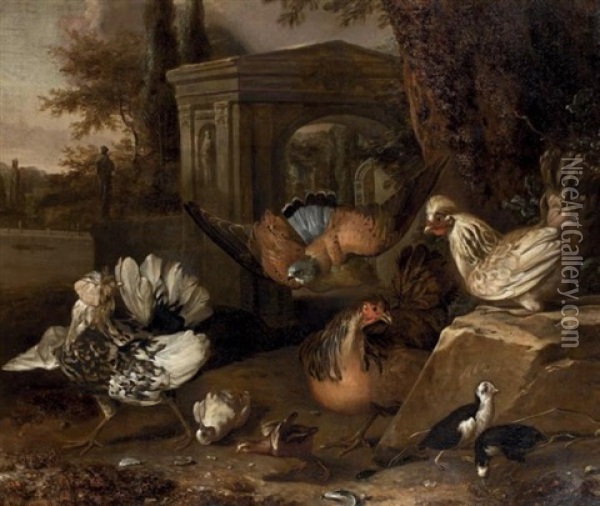 Volatiles Dans Un Paysage Oil Painting - Pieter Casteels III