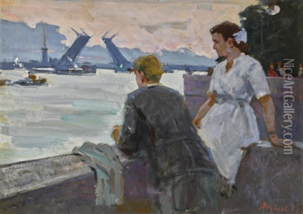 White Nights In St Petersburg Oil Painting - Alexei Viktorovich Schusev