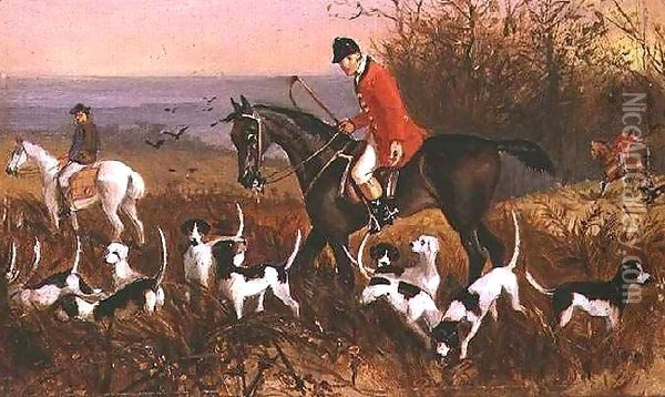 Hunting Scene from Pardon Hall, Essex Oil Painting - Elisabeth Arkwright