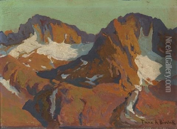 Sierra Glaciers At Dawn Oil Painting - Franz Arthur Bischoff