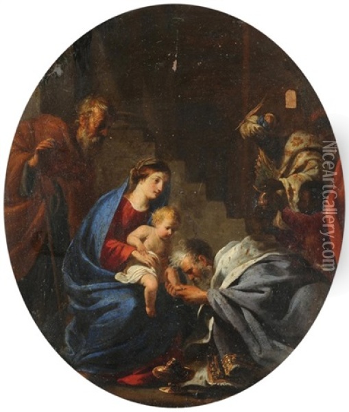 Anbetung Der Heiligen Drei Konige Oil Painting - Pier Francesco Mola