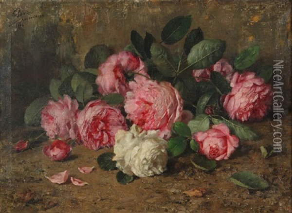 Nature Morte Aux Roses Oil Painting - Eugene Joors