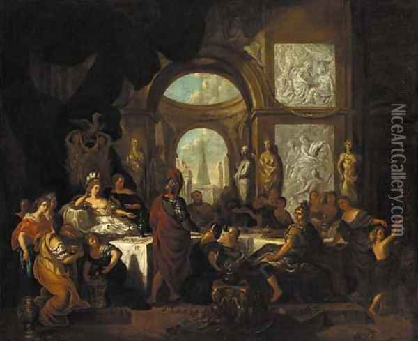 The Banquet of Cleopatra Oil Painting - Ottmar, the Younger Elliger
