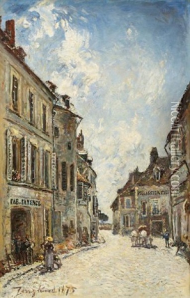 La Rue Saint-genest A Nevers Oil Painting - Johan Barthold Jongkind