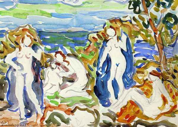 The Bathers Oil Painting - Maurice Brazil Prendergast