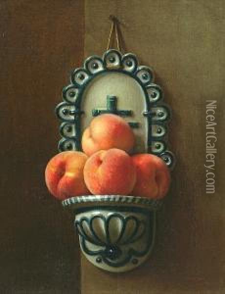 Still Life With Peaches Oil Painting - George Henry Hall