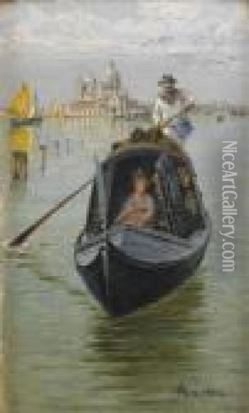 Gondoljar - Venedig Oil Painting - Antonietta Brandeis