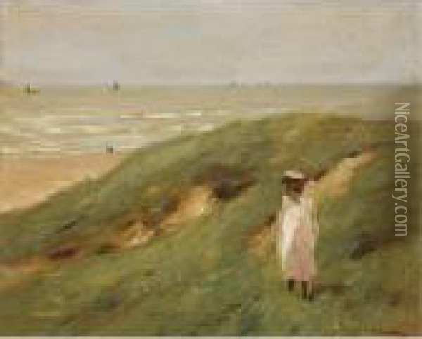 Dune Bei Nordwijk Mit Kind (dune Near Nordwijk With Child) Oil Painting - Max Liebermann