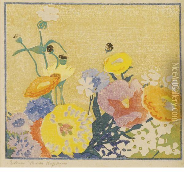 Garden Flowers Oil Painting - Edna Boies Hopkins