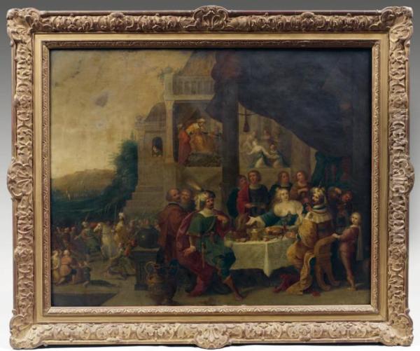 Le Banquet D'esther Et Assuerus Oil Painting - Hieronymous III Francken