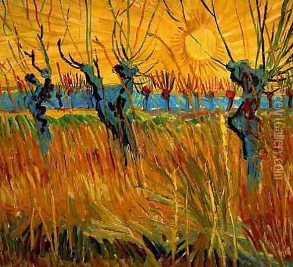 Willows At Sunset Oil Painting - Vincent Van Gogh