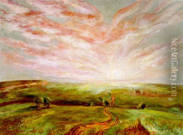 Sunrise, Kansas Oil Painting - John Steuart Curry