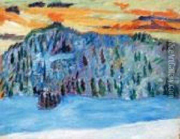 Winter Landscape Oil Painting - Helmer Osslund