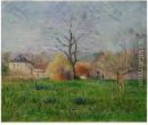 Prairie A L'entree D'un Village Oil Painting - Gustave Loiseau