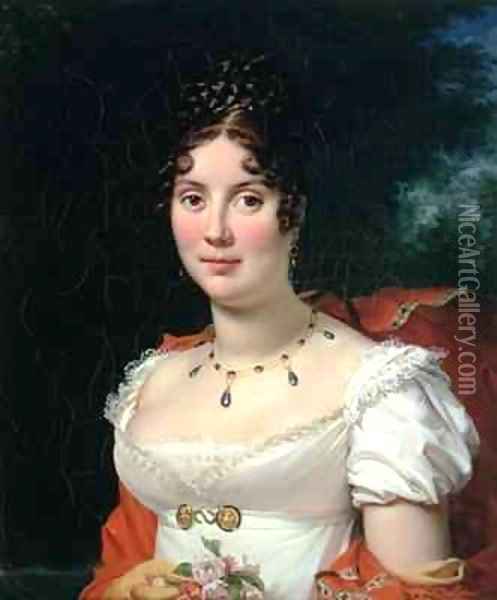 Portrait of a Lady in an Empire Dress Oil Painting - Baron Francois Gerard