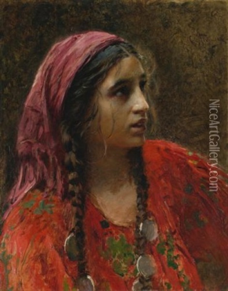 Gypsy Oil Painting - Konstantin Egorovich Makovsky