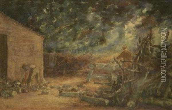 Sawmill Oil Painting - Arthur Comfort