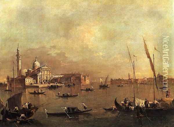 Venice San Giorgio Maggiore Oil Painting - Francesco Guardi