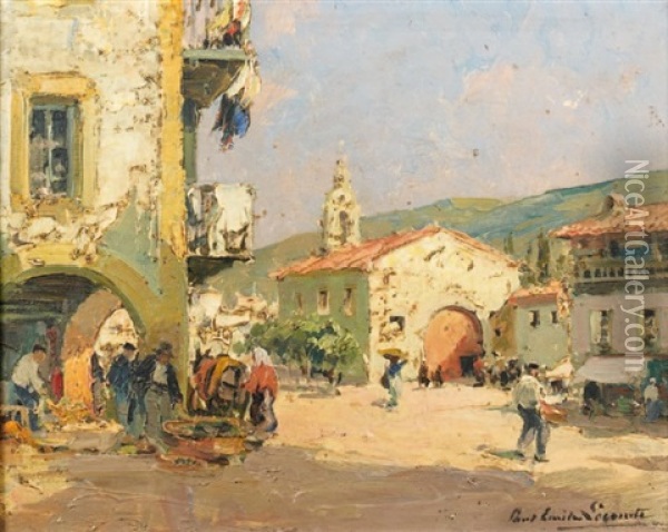 Marche Au Pays Basque Oil Painting - Paul Emile Lecomte
