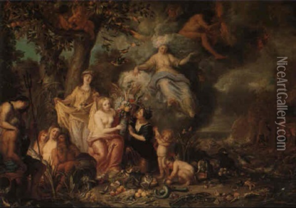 An Allegory Of The Four Elements Oil Painting - Jan van Kessel the Elder