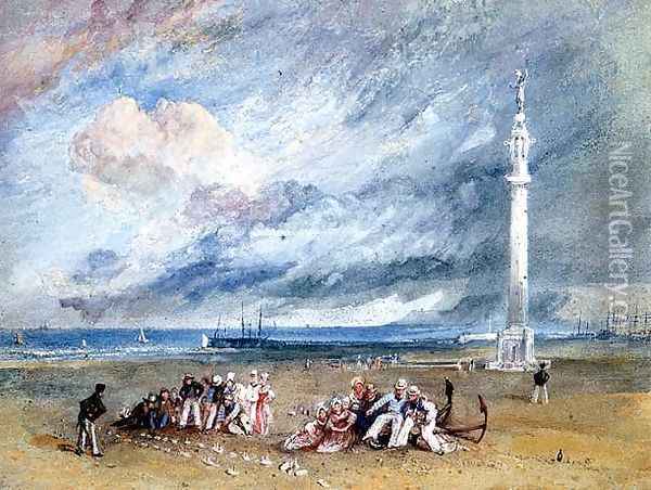 Yarmouth Sands, c.1824-30 Oil Painting - Joseph Mallord William Turner