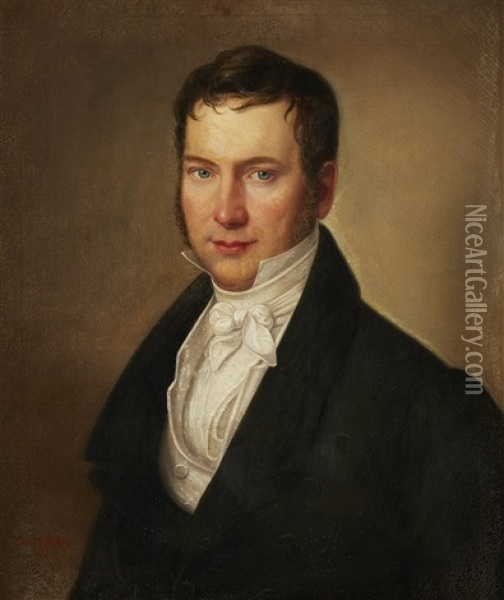 Portrait Of Philipp Wilhelm Valentin Stricker Oil Painting - Ernst Karl Gottlieb Thelott