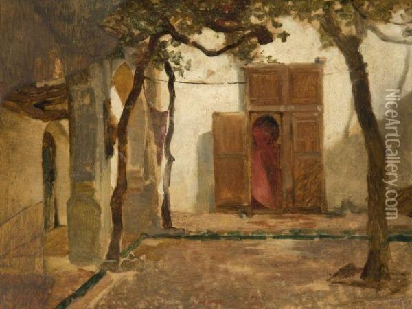 Cour Au Maroc Oil Painting - Gustave Achille Guillaumet