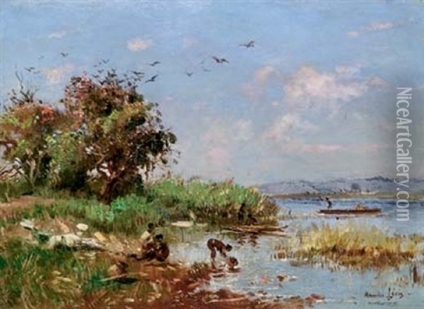 Lac Victoria En Afrique Oil Painting - Maurice Levis