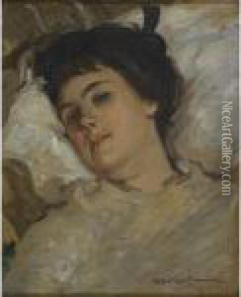 Portrait Of The Artist's Wife Oil Painting - Bonny Rupert