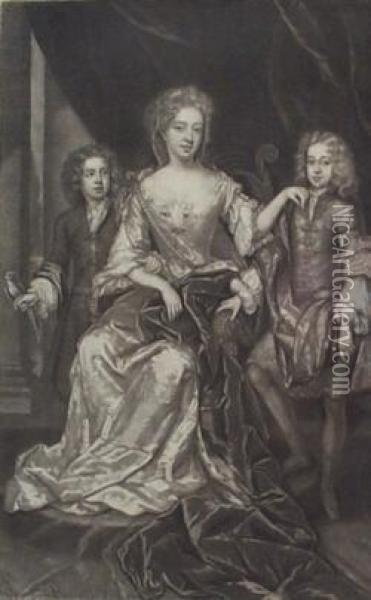 Her Grace The Duchess Of Monmouth Oil Painting - Sir Godfrey Kneller
