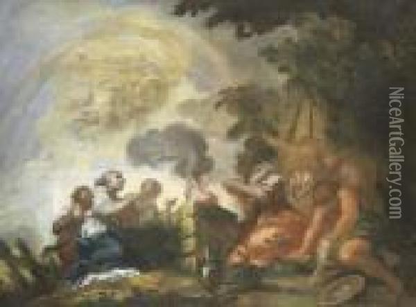 Sacrificio Di Mose Oil Painting - Pietro Da Cortona (Barrettini)