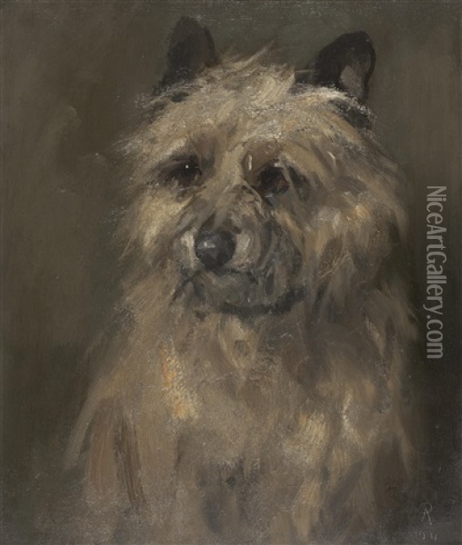 A Terrier Oil Painting - Robert L. Alexander