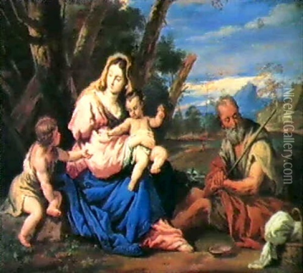 Sacra Famiglia Con San Giovannino Oil Painting - Sebastiano Ricci