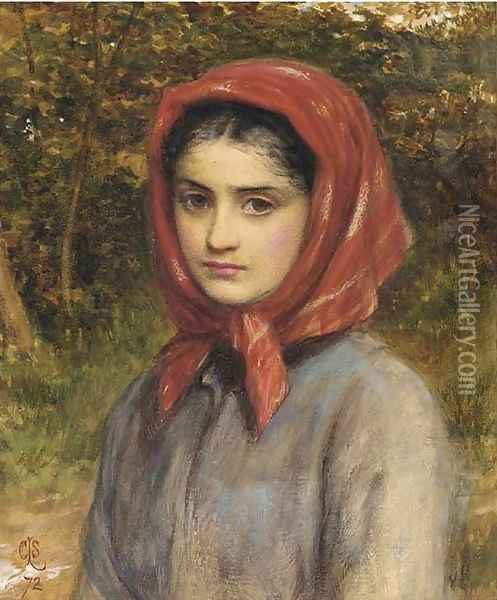 A study of a gipsy Oil Painting - Charles Sillem Lidderdale
