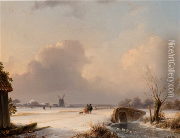 Winter, The Hague Oil Painting - Lodewijk Johannes Kleijn