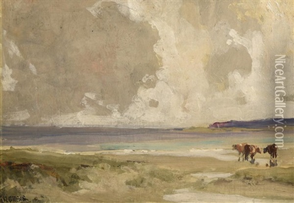 On The Co. Down Coast Oil Painting - James Humbert Craig
