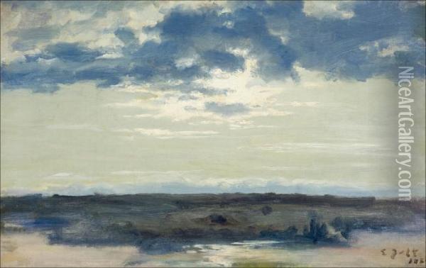 Auringonlasku. Oil Painting - Eero Jarnefelt