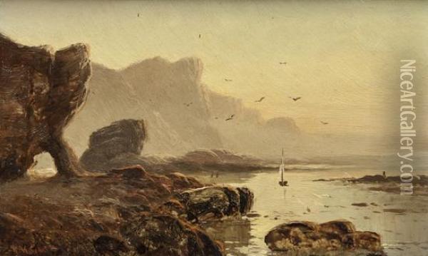 Coastal Scene Oil Painting - Thomas Henry Gibb