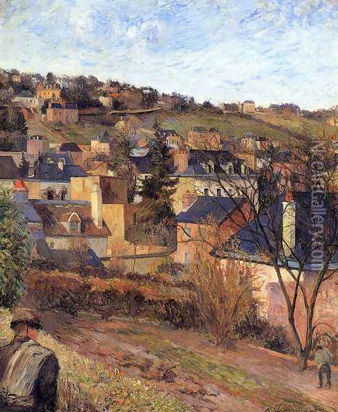 Blue Roofs Rouen Oil Painting - Paul Gauguin