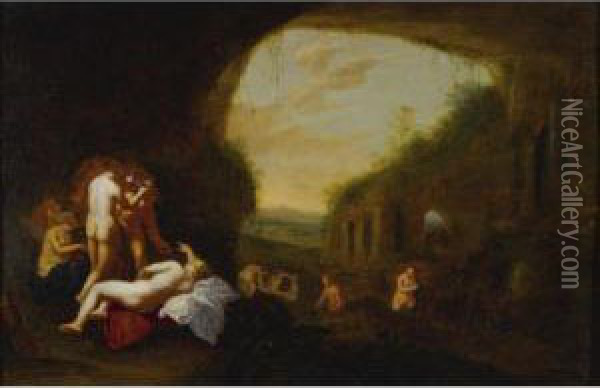 Diana At Her Bath Oil Painting - Abraham van Cuylenborch