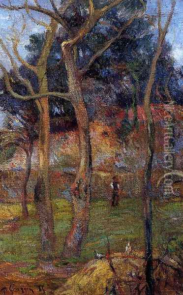 Bare Trees Oil Painting - Paul Gauguin