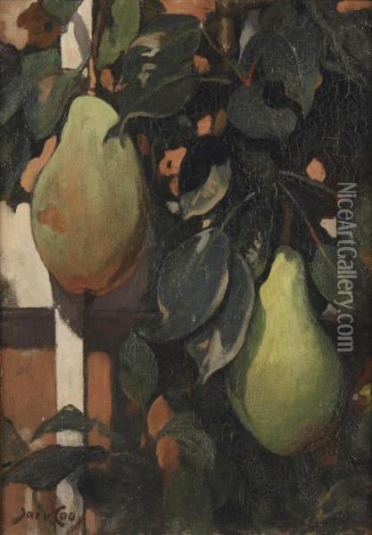 Pears Signed 'jac V Looy' Oil Painting - Jacobus Van Looy